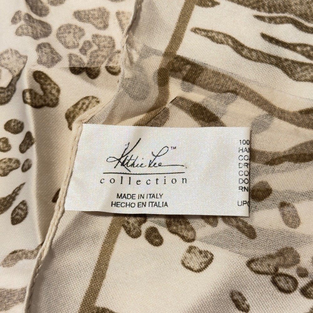 Kathie Lee Collection Scarf Made in Italy Leopard Zebra Animal Print Square Y2K - Picture 3 of 6